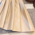 thumbnail image 5 of Staki Girls Uniform Skort Women Girls Thick Wool Fabric for Cold Weather Versatile Plaid Pleated Skirt 1-10Y(Beige,5-6 Years), 5 of 6