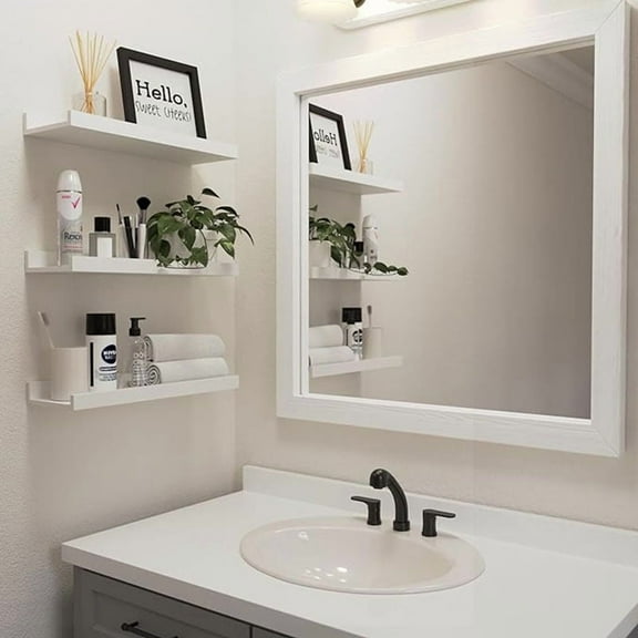 6pcs Maple Wood U-Shaped Wall Shelves | Rustic Modern Floating Shelves Set | Heavy Duty Space-Saving Organizer for Bathroom, Bedroom, Living Room & Kitchen