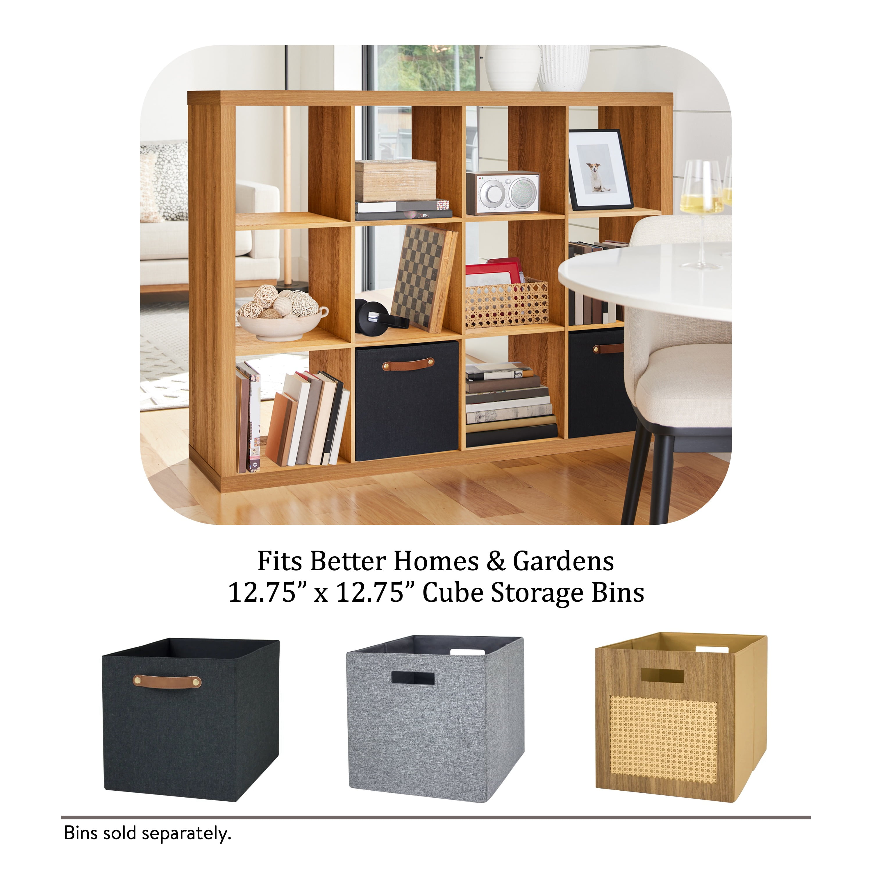 Better Homes & Gardens 12 Cube Storage Organizer, Light Honey