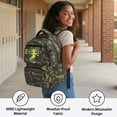 thumbnail image 3 of FKELYI Green Cartoon Axolotl Print Kids Backpack with Multi-Pockets 17 Inch Schoolbag for Elementary Student Bookbag Casual Daypack Travel Rucksack Knapsack for Boys Girls, 3 of 7