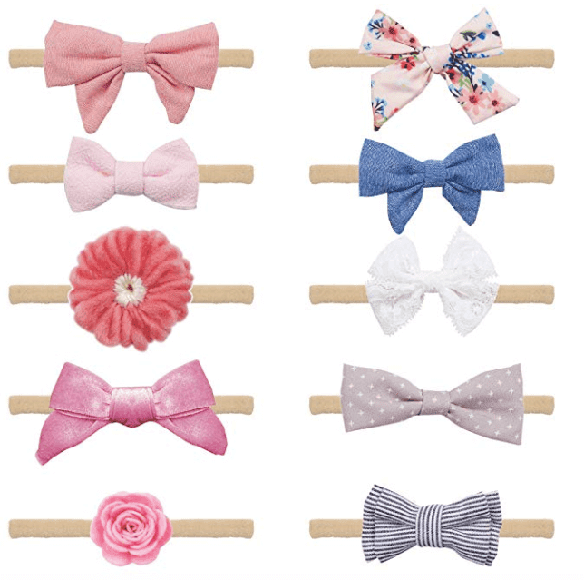 Girls Hair Elastic Bow Tie Bands 