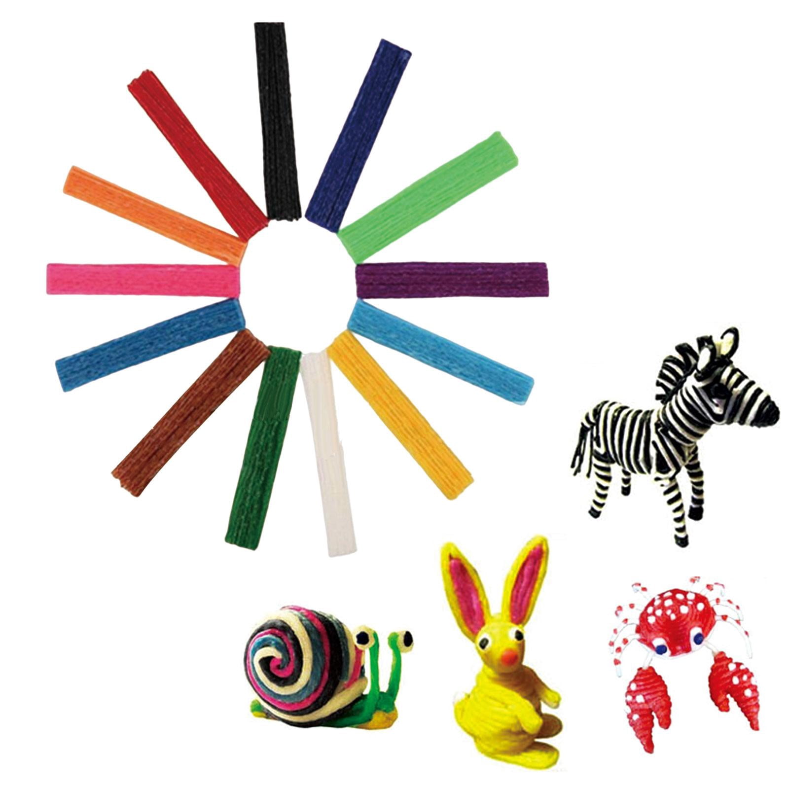 520 Pieces Craft Sticks for Kids, Molding Sculpting Playset, Bendable Sticky Yarn, String for Child DIY Art Crafts Activity
