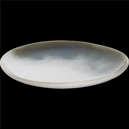

Palmer PL-530941 11.25 in. Nordic Sto are Deep Plate White Green & Teal - Large