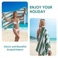 thumbnail image 5 of Smuge 2 Pack Oversized Cabana Stripe Beach Towels, 60x30 inches Microfiber Outdoor Large Swim Towel for Adults (Green), 5 of 9