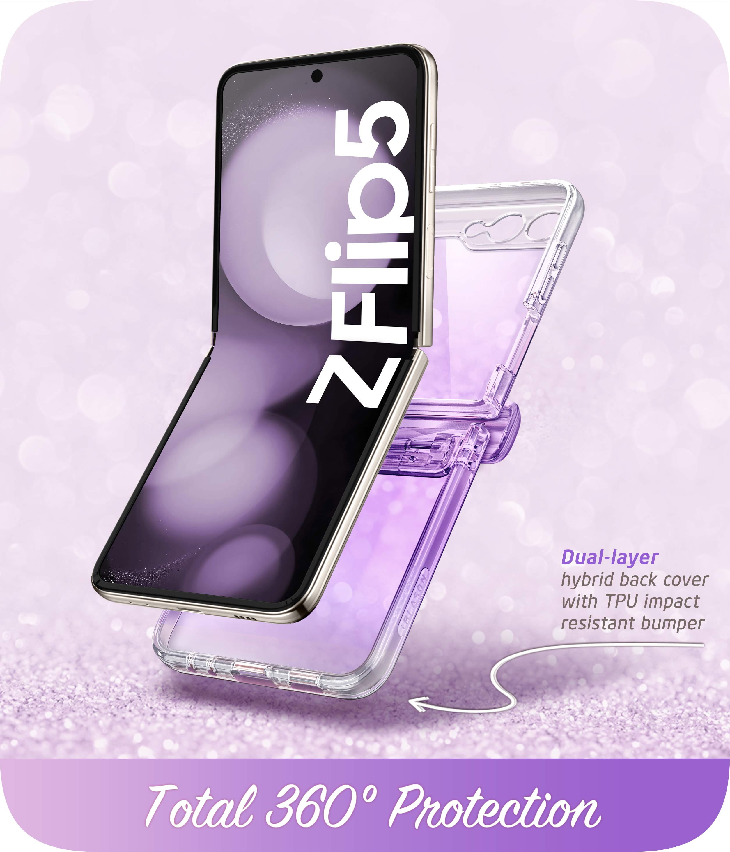 i-Blason Hinge Protection Slim Cell Phone Case for Samsung Galaxy Z Flip 5, Ameth