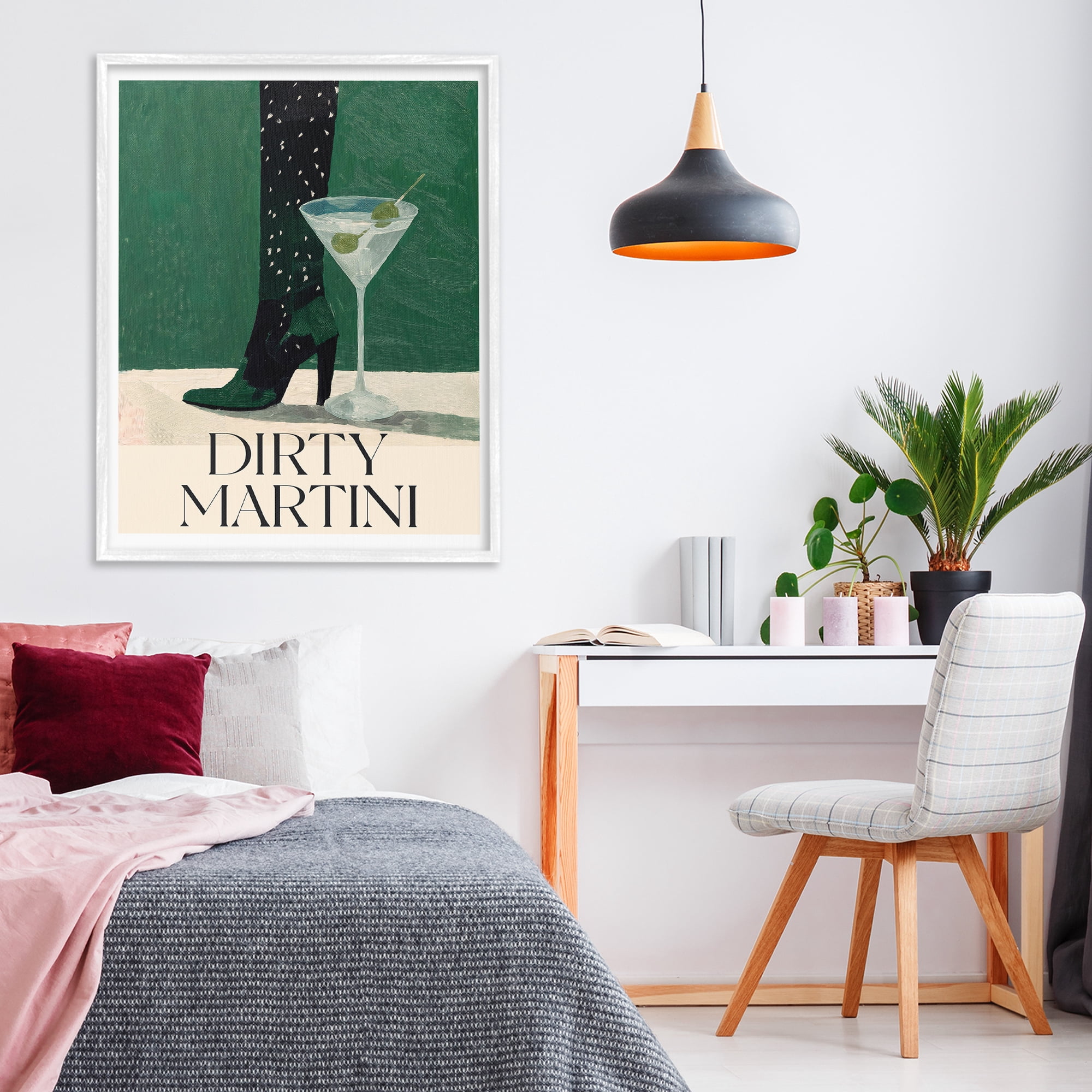 Stupell Industries Dirty Martini Stylish Heel White Framed Giclee Art, design by Lettered and Lined