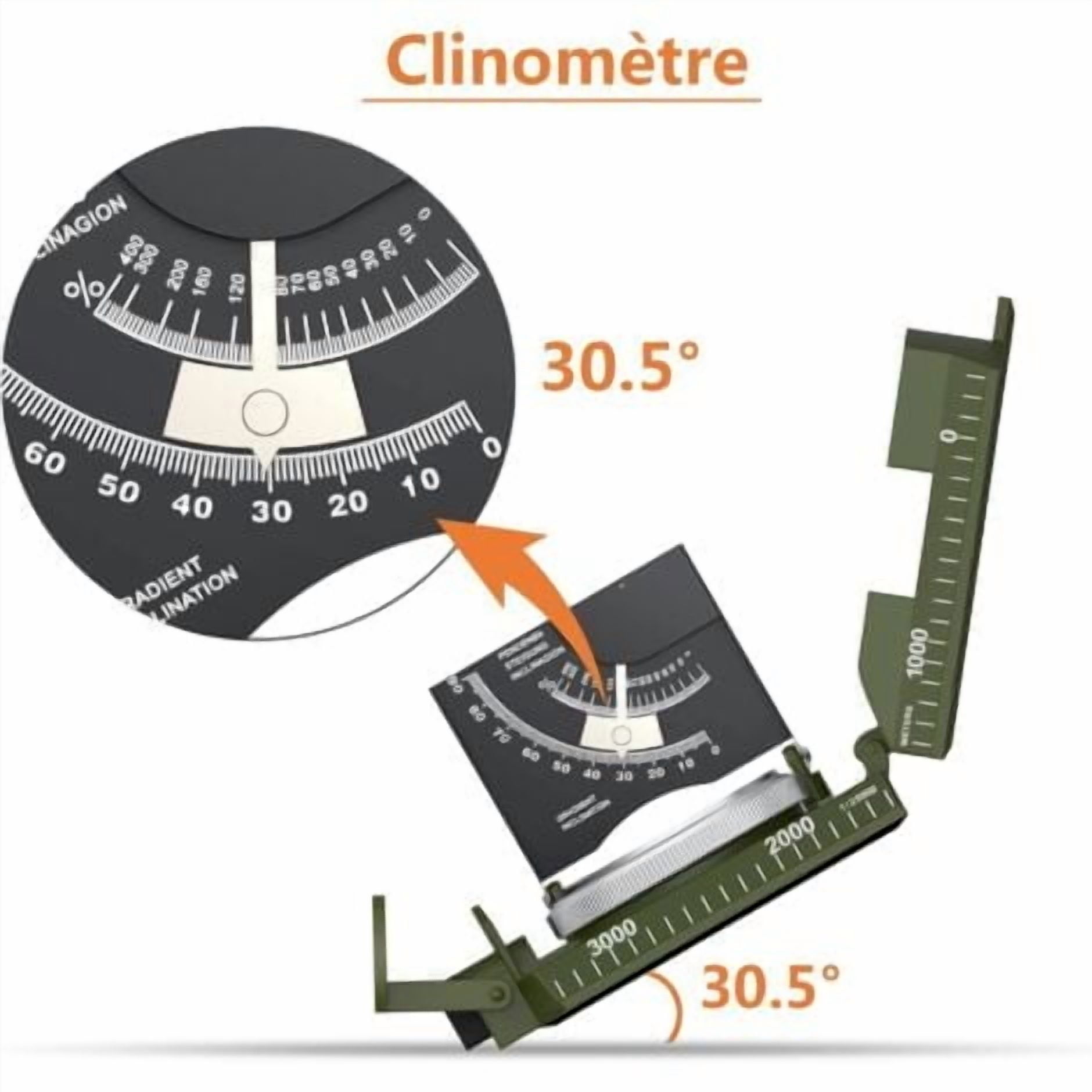 Professional Military Hiking Compass with Clinometer Metal Sighting Compass Navigation Compass with Carrying Bag for Camping Hiking Backpacking Geology