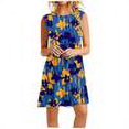 thumbnail image 1 of Robes Robe d'Été Robe Imprimée Mode Décontractée Sans Manches Robe Débardeur Bleu Foncé TG, 1 of 6