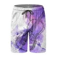 thumbnail image 2 of Vedolay Short Set For Men Casual Summer Men's 2 Piece Outfits Letter Graphic Short Sleeve Crewneck Tee Track Shorts Set,Purple 3XL, 2 of 5