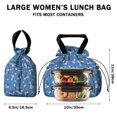 thumbnail image 5 of Pioneer Flower Floral Print Pattern Drawstring Lunch Bag Women - Drawstring Lunch Bag Insulated for Work Office - Stain-Resistant Large Lunchbags for Women with Multi-Pockets, 5 of 6
