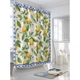 thumbnail image 5 of Summer Lemon Waterproof Fabric Shower Curtain, Green Botanical Watercolor Fruits Blue Shower Curtain for Bathroom Curtains Bathtubs Hotel Washable Shower Curtains with 12 Hooks Extra Long 72x96, 5 of 6