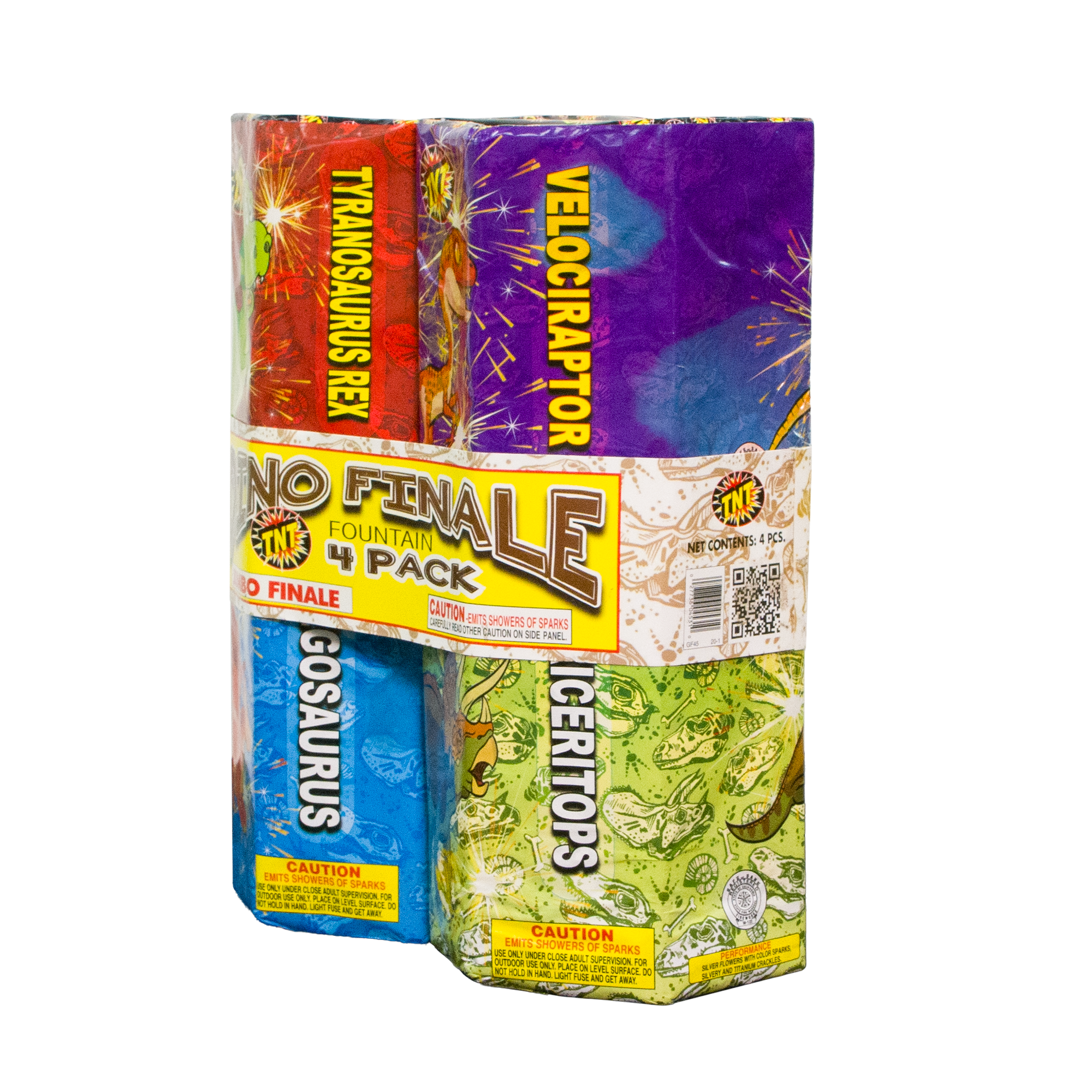 TNT Fireworks, Dino Finale 4 Pack , Ground Based Fountains, Any Occasion