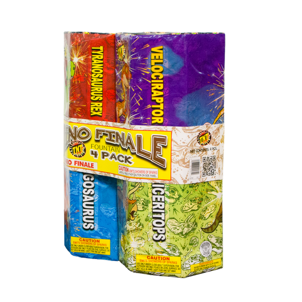 TNT Fireworks, Dino Finale 4 Pack , Ground Based Fountains, Any