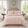 thumbnail image 1 of Madison Park - MP10-6005 Nova Luxury Soft Mohair Reverse Faux Mink Comforter Set, King, Blush Pink, 1 of 4