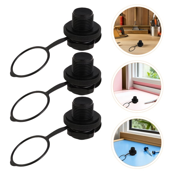 HINTRMENT 3Pcs Quick Inflate Air Valve Replacement for Pool Boats Kayak Black