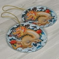 thumbnail image 3 of Asian Chinese Japanese Golden Dragon Christmas Ornament Xmas 2025, Custom Name Ceramic Ornament, Dragon Lover Gifts for Men Women, Xmas Tree Hanging Decoration, 3 of 5