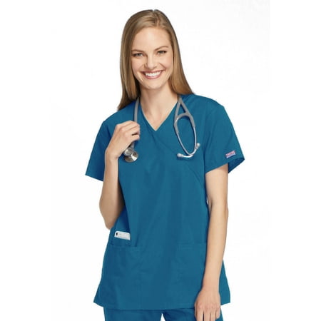 

Cherokee Workwear Women s Scrubs Top Mock Wrap Tunic 4801