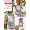 thumbnail image 6 of Anbech Womens American Flag T Shirt Love 4th of July USA Star Stripes Shirts Short Sleeve, 6 of 6