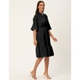 thumbnail image 2 of Moomaya Solid Bow-Knot Dress For Women, Ruffle Sleeve Tiered Flared Dress, 2 of 8