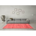 thumbnail image 3 of Ahgly Company Indoor Square Abstract Red Modern Area Rugs, 4' Square, 3 of 4