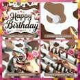 thumbnail image 4 of Cow Theme Banner Floral Decor Cow Birthday Display Brown Spots Flower Crown Floral Birthday Backdrop for birthday party kids party family gathering, 4 of 9