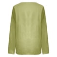 thumbnail image 3 of Fall Outfits for Women 2025, Yigetop Ladies' Fashionable Casual Regular Long Sleeved Round Neck Loose Solid Color Top T Shirt Womens Long Sleeve Tops Green L, 3 of 5