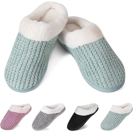 

Homgreen Slippers for Womens Warm Memory Foam Anti-Slip House Shoes Comfortable Cotton Slippers Home Bedroom Shoes Indoor & Outdoor
