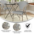 thumbnail image 4 of Merrick Lane Stacking Thonet French Bistro Style Chair with Arms, Black & White Textilene Seat, and LT NAT Bamboo Finished Metal Frame for Indoor/Outdoor Use, 4 of 15
