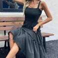 thumbnail image 6 of Annhoo Summer Tank Dresses for Women Square Neck Sleeveless Elastic Waisted Ruffle Flowy Tirered Midi Dresses, 6 of 7