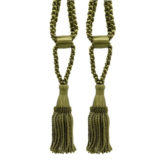 DECOPRO Beautiful Curtain & Drapery Tassel Tieback, Adjustable Cord Length with Elegant Bullion Design, Tassel Length 5 1/2" (14cm), Spread 24" (61cm) # TBC055SPR24, #L50 Set of 2