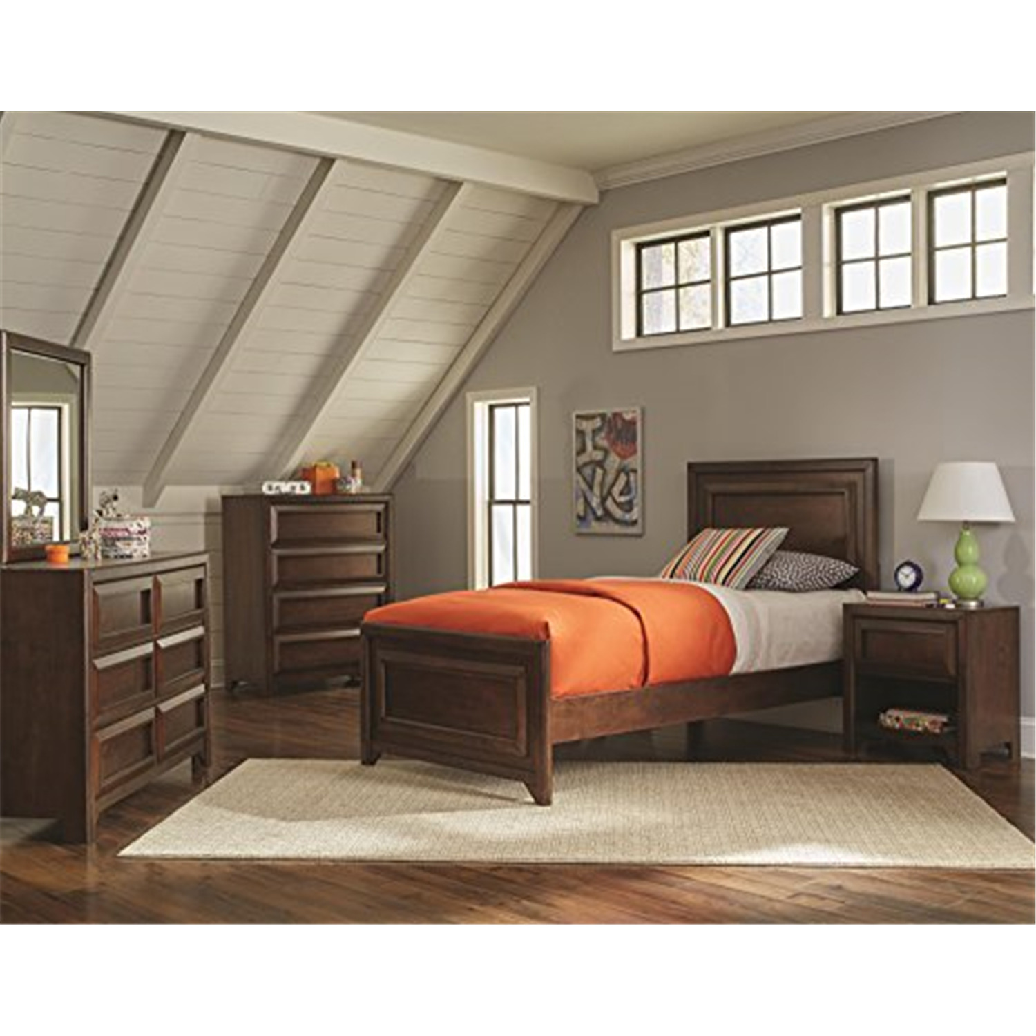 Coaster Greenough 4piece Twin Bedroom Set Maple OakSizeTwin
