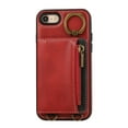 thumbnail image 4 of Allytechgroup Stylish iPhone SE 2022//2020/ iPhone 8 7 Wallet Case, Multi-functional and Durable, Ring Holder Hand Wrist Stand Shockproof Case for Women Men, Red, 4 of 7