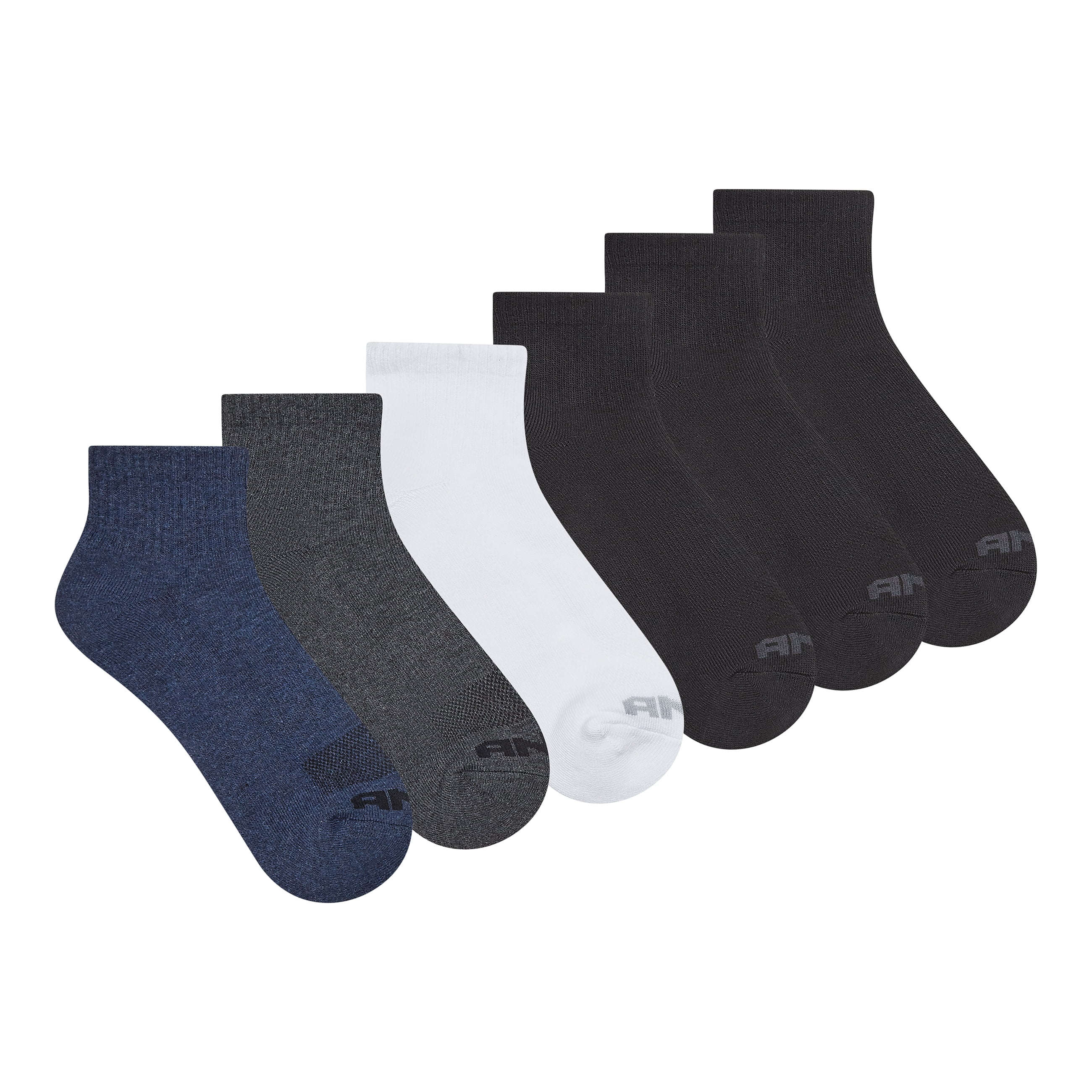 AND1 Men's Socks, Performance Cushion Ankle Socks, 6-Pack