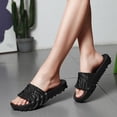 thumbnail image 3 of Modstep Cloud Slides for Men Women Recovery Foam Sandals Summer Comfortable Walking Shower Pillow Slippers for Pool Beach size 6 Black, 3 of 8
