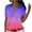 Hot Pink, variant on fartey Womens Button Down Blouses 2025 Plus Size Gradient Print Tunic Shirts Casual Short Sleeve Lapel Cardigan Blouses, S-6XL
