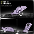 thumbnail image 5 of TJS for iPhone 16 Plus Phone Case, Privacy Camera Dual Layer Magnetic Ring Rotating Stand Protective Cover (Purple), 5 of 6