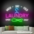thumbnail image 5 of Handmadetneonsign Laundry Open Daily Neon Wall Sign, Clothes Wall Art Decor, Wash Dry Fold Store Wall Decor 58313, 5 of 5
