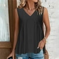 thumbnail image 2 of Timegard Eyelet Tank Tops for Women V-Neck Sleeveless Ruched Dressy Casual Loose Tops Summer Vacation, 2 of 6