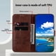 thumbnail image 2 of For iPhone 16 Plus Case Solid Color Leather Folding Stand Wallet Leather Phone Cover - Champagne, 2 of 5
