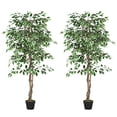 thumbnail image 1 of Outsunny 5.3 FT Potted Artificial Tree Ficus for Indoor Home Decor, 1 of 10