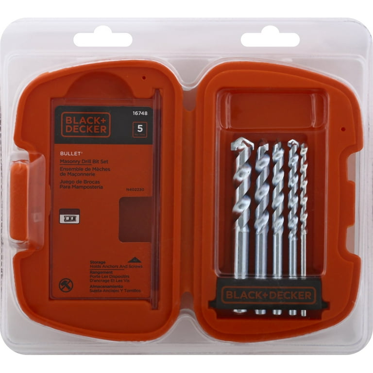 Black & Decker 16748 5 Piece Rotary Masonry Drill Bit Set