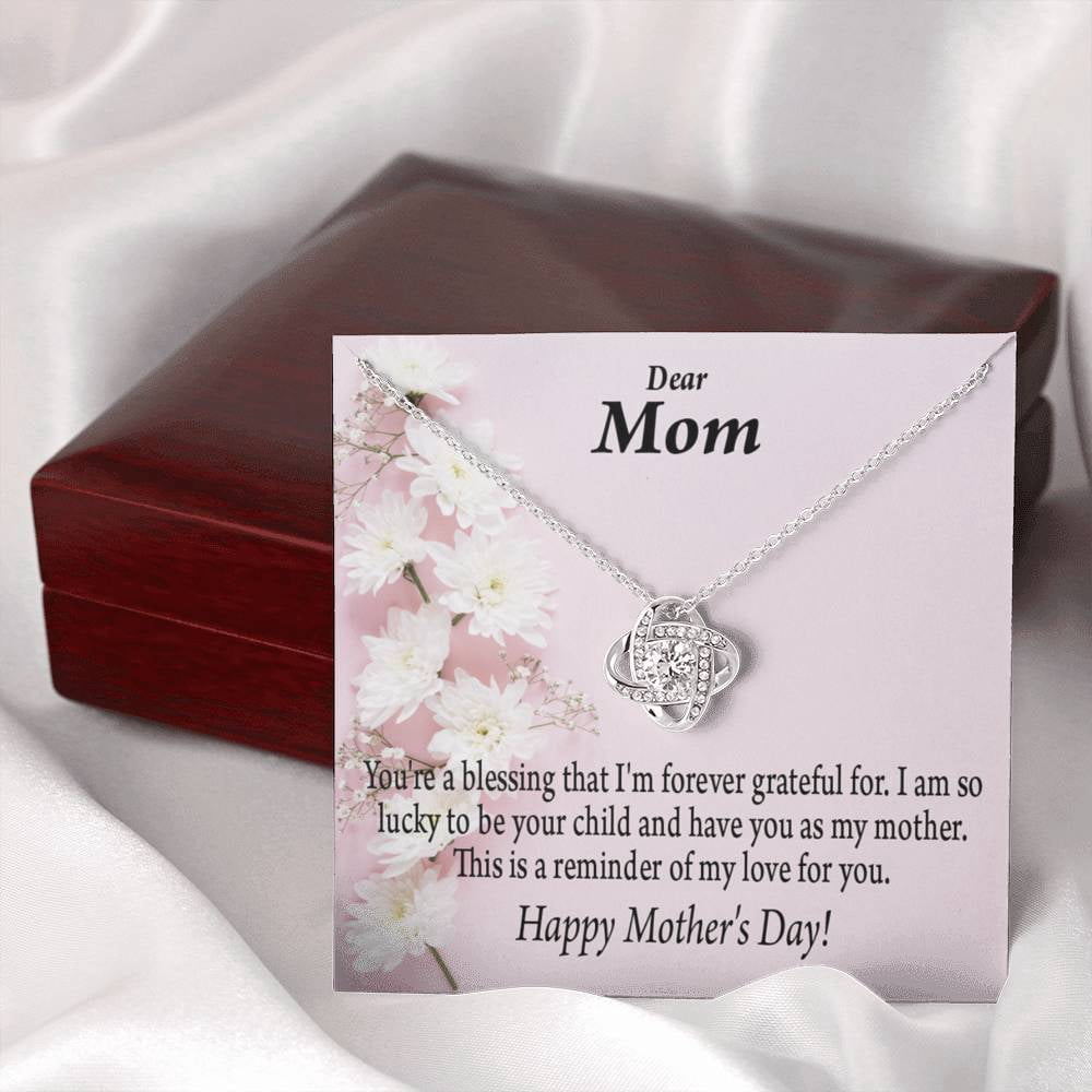 Forever Grateful Happy Mother's Day Love Knot Message Card From Son Daughter Gift Anniversary Birthday Graduation Mothers Day