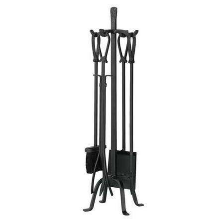 UniFlame F-1183 5 Piece Olde World Iron Fireset With Loop Handles