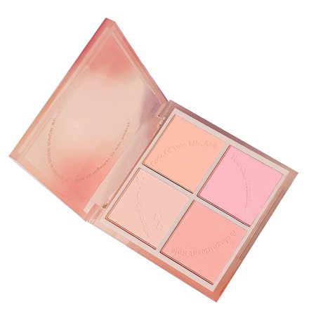 Powder Blush for Cheeks, Vegan, Cruelty-Free, 4 Blendable Shades in Lightweight, Long-lasting, Smooth Powder, Peach Blending, Pink