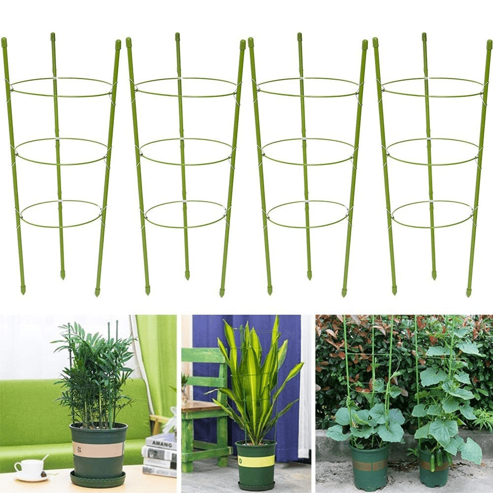 4 Pack Plant Support Cage Rust Resistant Garden Plant Support Ring ...