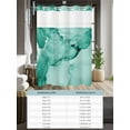 thumbnail image 6 of No Hook Cloth Fabric Shower Curtain with Snap in Liner, Turquoise Marble Waterproof Shower Curtains Set with See Through Top Window, Nature Marble Stone Ripple Modern Art Bath Curtains Shower 54"x78", 6 of 6