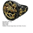 thumbnail image 7 of Men Ring Gold Plated Two-tone Vintage Geometric Electroplating Decoration Gift Chinese Dragon Male Finger Ring Jewelry Accessories for Gift, 7 of 7