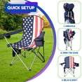 thumbnail image 3 of CozyBox 2 Pack Premium Portable Folding Chairs with Can Cooler and Storage Pocket -[USA Flag 2 Pack], 3 of 7
