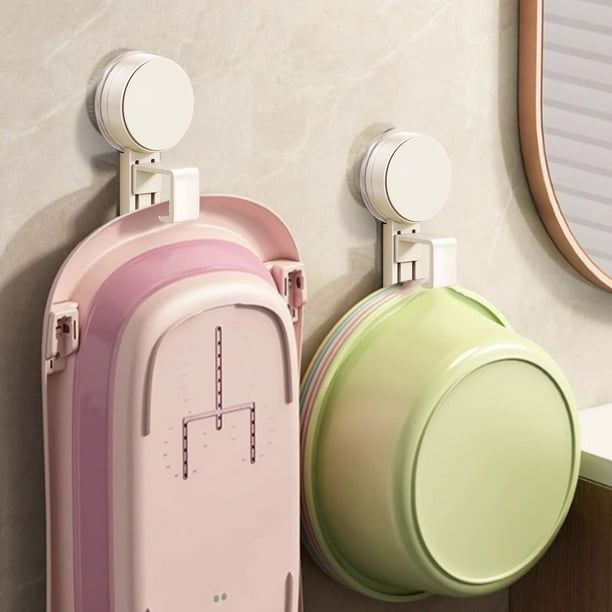 Ganchos de ventosa para lavabo, organizador de lavabo de baño, estante para inodoro, sin agujero para inodoro, accesorios para lavabo colgante para el hogar
