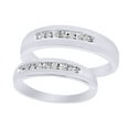thumbnail image 2 of AFFY White Natural Diamond His And Hers Wedding Band Ring Set in 14K White Gold (0.17 Cttw), 2 of 2
